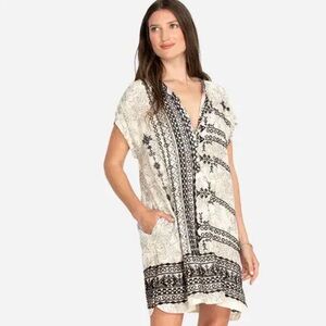 Johnny Was Black and White Floral Dress